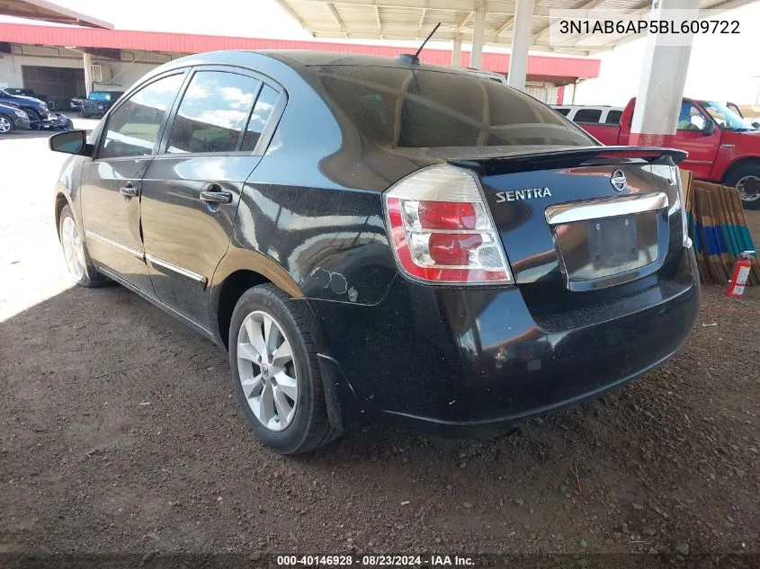 2011 Nissan Sentra 2.0Sl VIN: 3N1AB6AP5BL609722 Lot: 40146928