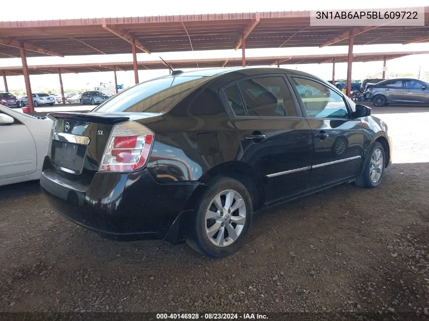 2011 Nissan Sentra 2.0Sl VIN: 3N1AB6AP5BL609722 Lot: 40146928