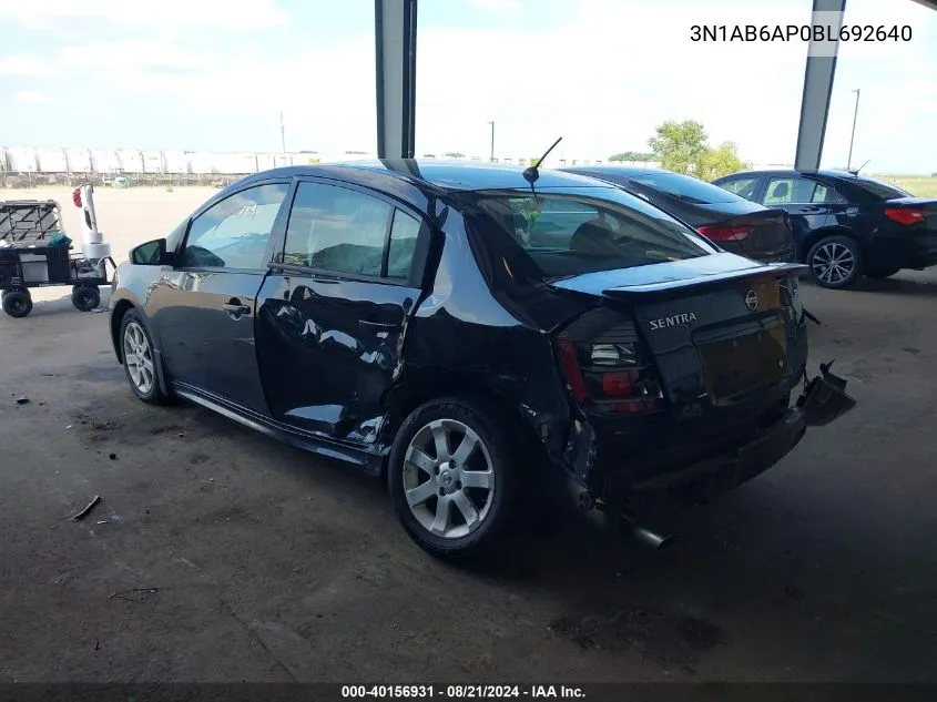 3N1AB6AP0BL692640 2011 Nissan Sentra 2.0Sr