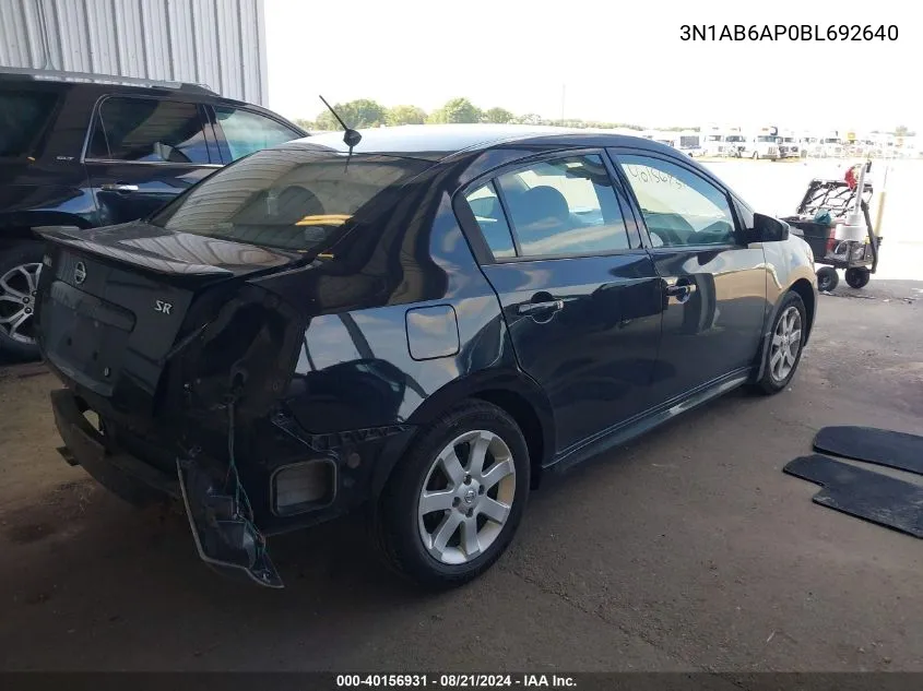 3N1AB6AP0BL692640 2011 Nissan Sentra 2.0Sr