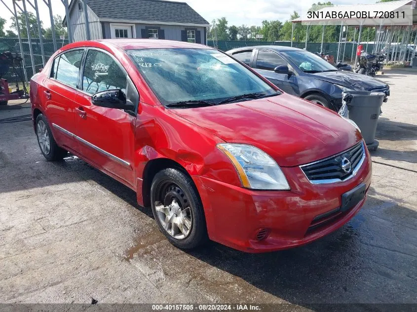 2011 Nissan Sentra 2.0S VIN: 3N1AB6AP0BL720811 Lot: 40157505