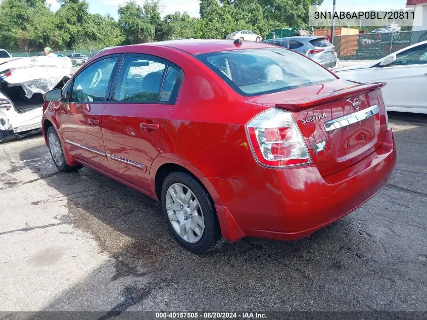 2011 Nissan Sentra 2.0S VIN: 3N1AB6AP0BL720811 Lot: 40157505