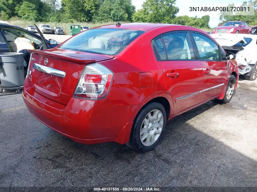 2011 Nissan Sentra 2.0S VIN: 3N1AB6AP0BL720811 Lot: 40157505