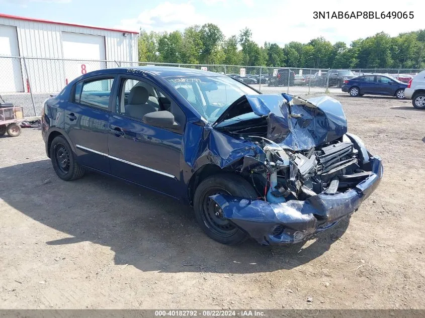 2011 Nissan Sentra 2.0S VIN: 3N1AB6AP8BL649065 Lot: 40182792