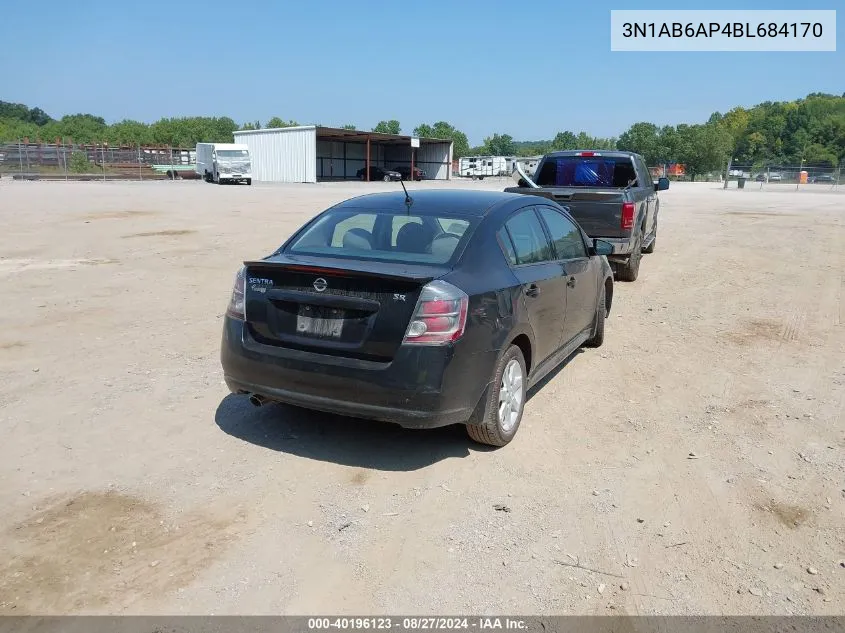 2011 Nissan Sentra 2.0Sr VIN: 3N1AB6AP4BL684170 Lot: 40196123