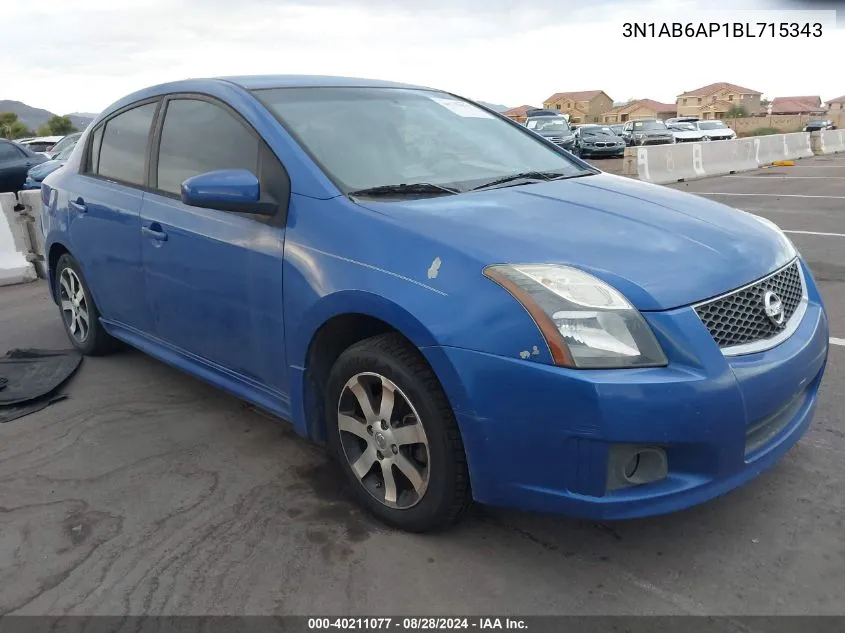 2011 Nissan Sentra 2.0Sr VIN: 3N1AB6AP1BL715343 Lot: 40211077