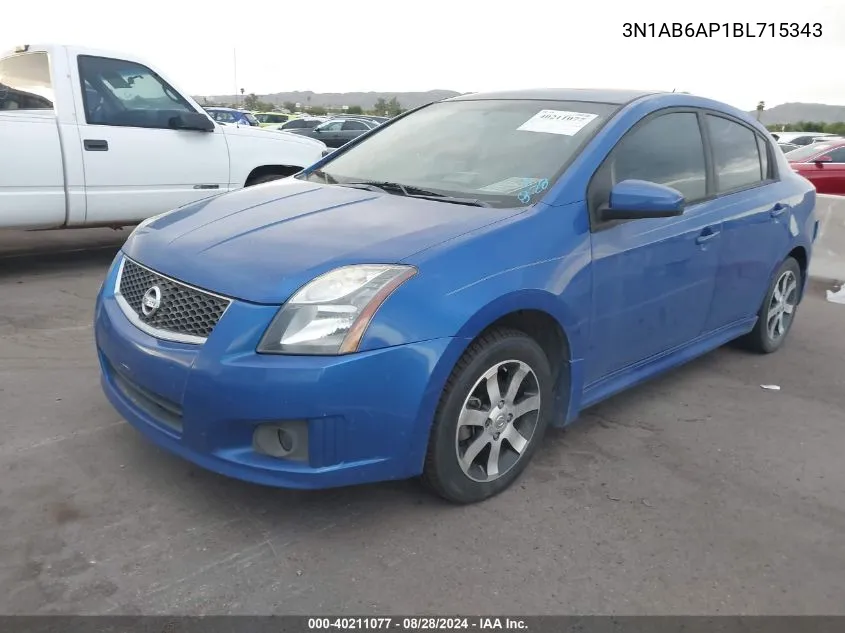 2011 Nissan Sentra 2.0Sr VIN: 3N1AB6AP1BL715343 Lot: 40211077