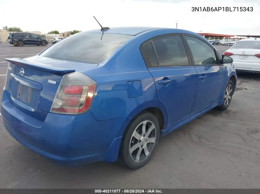 3N1AB6AP1BL715343 2011 Nissan Sentra 2.0Sr