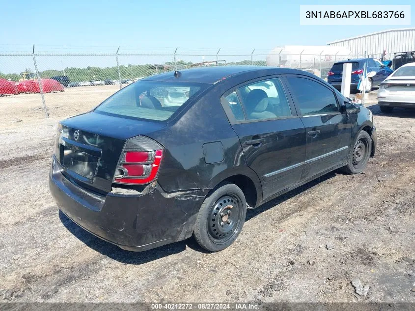 2011 Nissan Sentra 2.0S VIN: 3N1AB6APXBL683766 Lot: 40212272