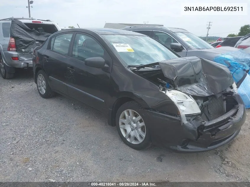 3N1AB6AP0BL692511 2011 Nissan Sentra 2.0S