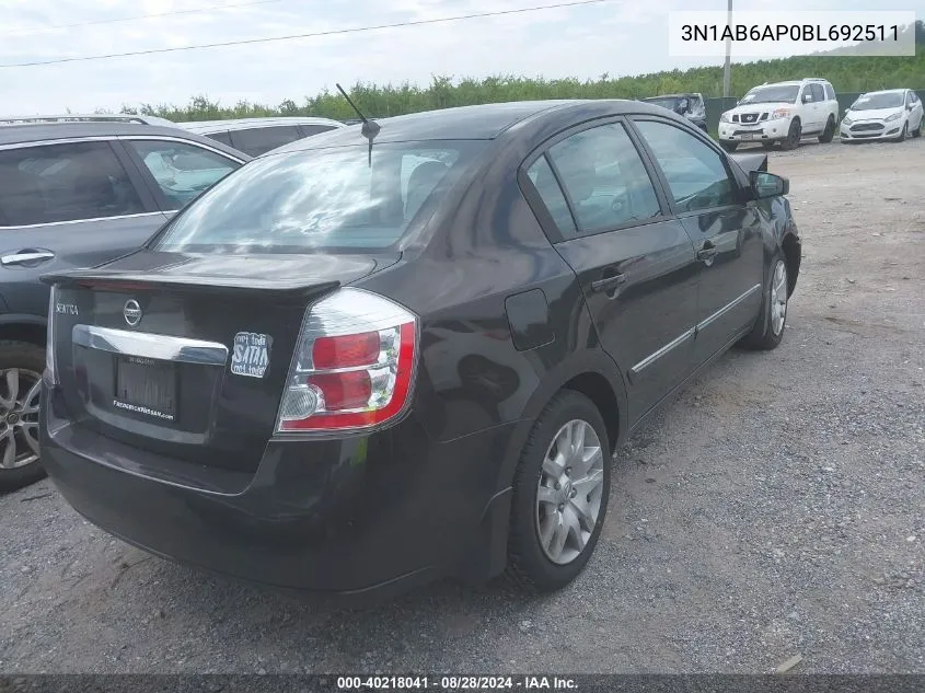 3N1AB6AP0BL692511 2011 Nissan Sentra 2.0S