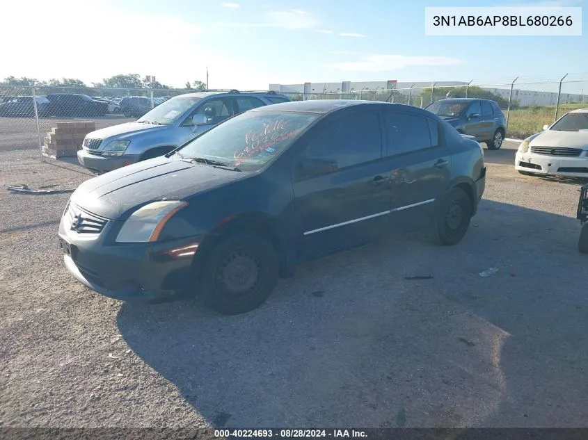 2011 Nissan Sentra 2.0S VIN: 3N1AB6AP8BL680266 Lot: 40224693