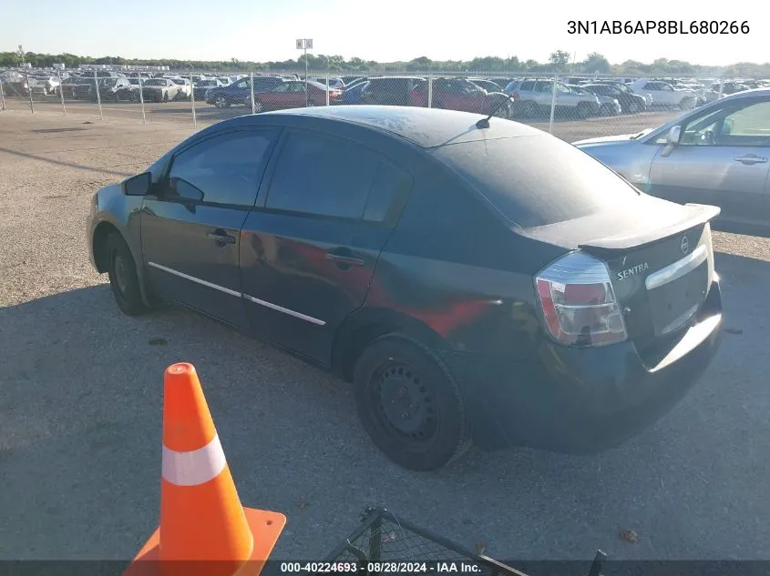 2011 Nissan Sentra 2.0S VIN: 3N1AB6AP8BL680266 Lot: 40224693