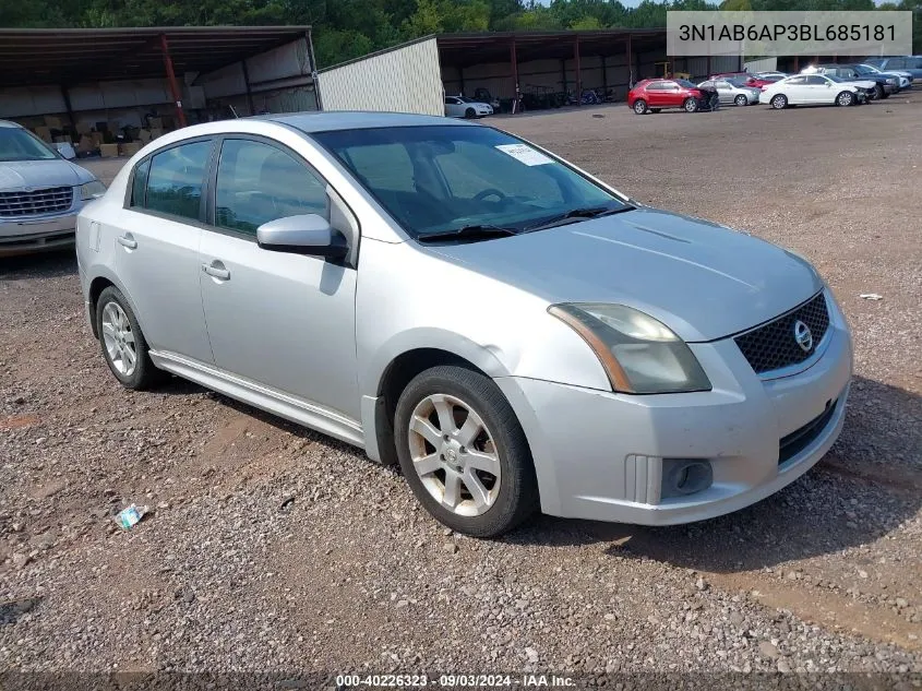 2011 Nissan Sentra 2.0Sr VIN: 3N1AB6AP3BL685181 Lot: 40226323