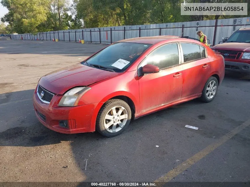 2011 Nissan Sentra 2.0Sr VIN: 3N1AB6AP2BL605854 Lot: 40227768