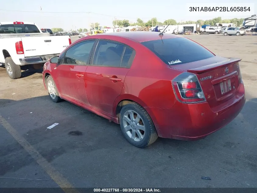 2011 Nissan Sentra 2.0Sr VIN: 3N1AB6AP2BL605854 Lot: 40227768