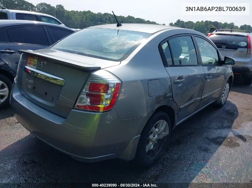 3N1AB6AP2BL700639 2011 Nissan Sentra 2.0S