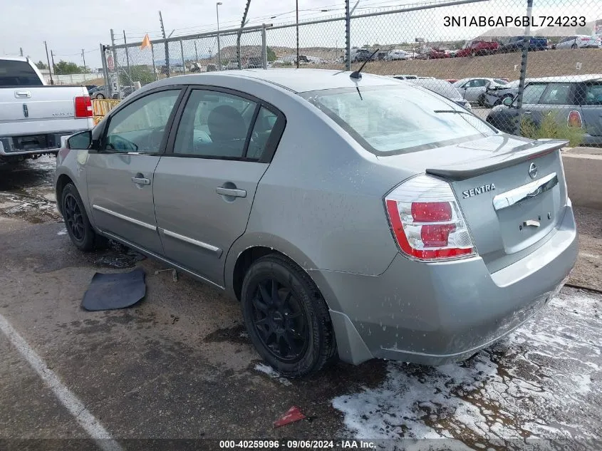 2011 Nissan Sentra 2.0S VIN: 3N1AB6AP6BL724233 Lot: 40259096