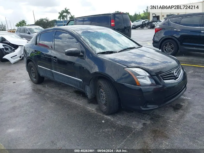 2011 Nissan Sentra 2.0/2.0S/Sr/2.0Sl VIN: 3N1AB6AP2BL724214 Lot: 40263981