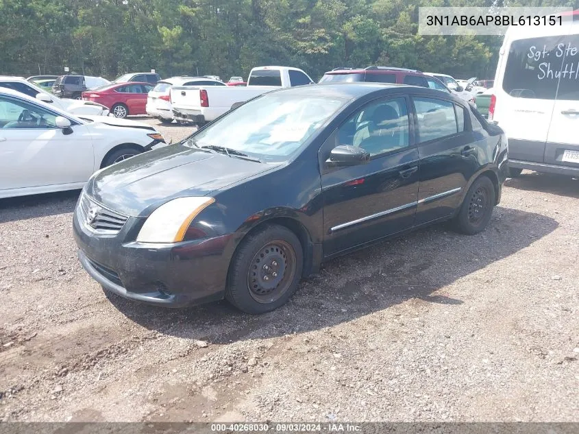 2011 Nissan Sentra 2.0S VIN: 3N1AB6AP8BL613151 Lot: 40268030