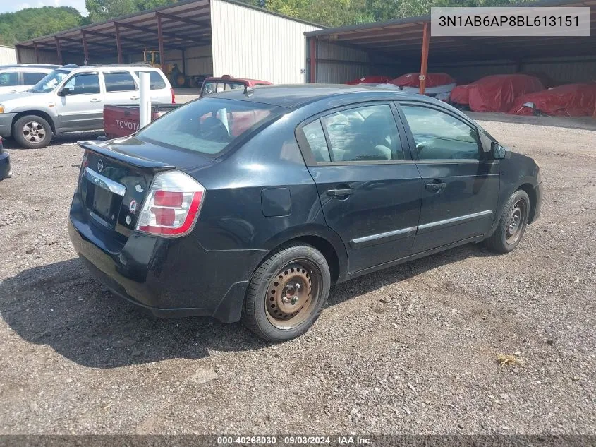 2011 Nissan Sentra 2.0S VIN: 3N1AB6AP8BL613151 Lot: 40268030