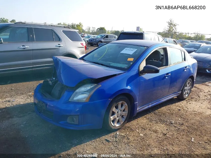 2011 Nissan Sentra 2.0/2.0S/Sr/2.0Sl VIN: 3N1AB6AP6BL668200 Lot: 40269507