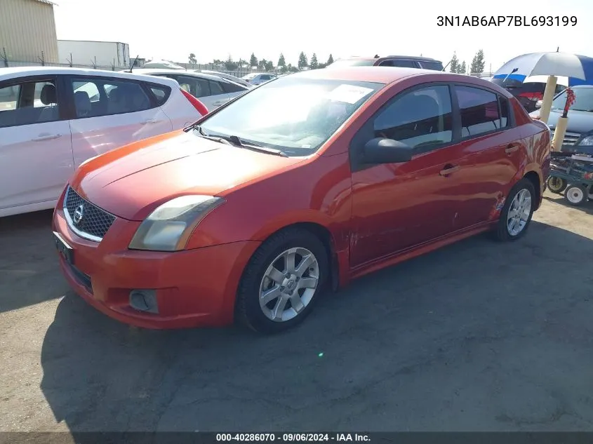 2011 Nissan Sentra 2.0Sr VIN: 3N1AB6AP7BL693199 Lot: 40286070