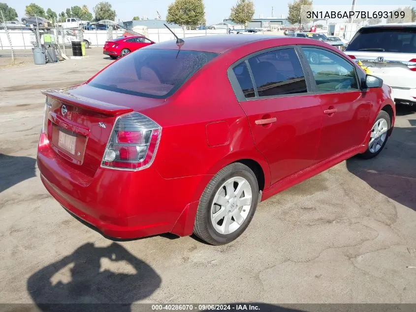 2011 Nissan Sentra 2.0Sr VIN: 3N1AB6AP7BL693199 Lot: 40286070