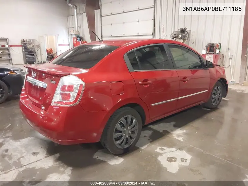 2011 Nissan Sentra 2.0S VIN: 3N1AB6AP0BL711185 Lot: 40288944