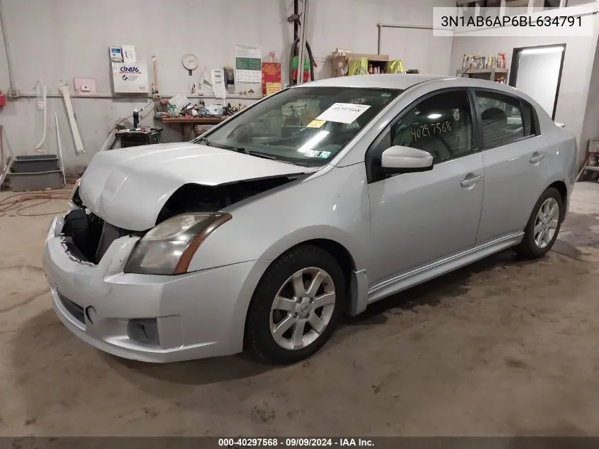 2011 Nissan Sentra 2.0Sr VIN: 3N1AB6AP6BL634791 Lot: 40297568