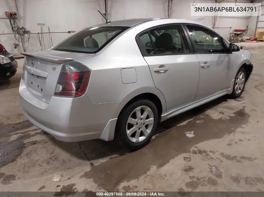 2011 Nissan Sentra 2.0Sr VIN: 3N1AB6AP6BL634791 Lot: 40297568