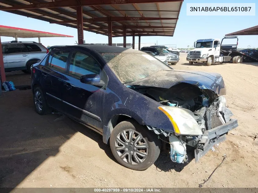 2011 Nissan Sentra 2.0/2.0S/Sr/2.0Sl VIN: 3N1AB6AP6BL651087 Lot: 40297959