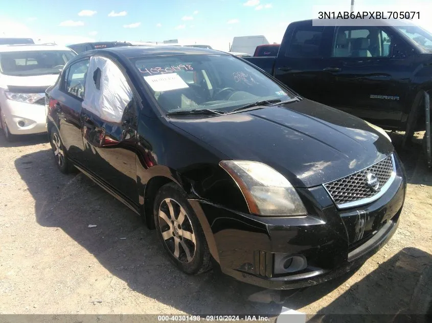 2011 Nissan Sentra 2.0Sr VIN: 3N1AB6APXBL705071 Lot: 40301498