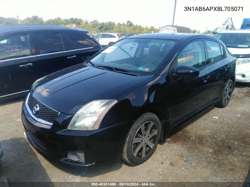 2011 Nissan Sentra 2.0Sr VIN: 3N1AB6APXBL705071 Lot: 40301498