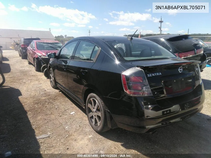 2011 Nissan Sentra 2.0Sr VIN: 3N1AB6APXBL705071 Lot: 40301498