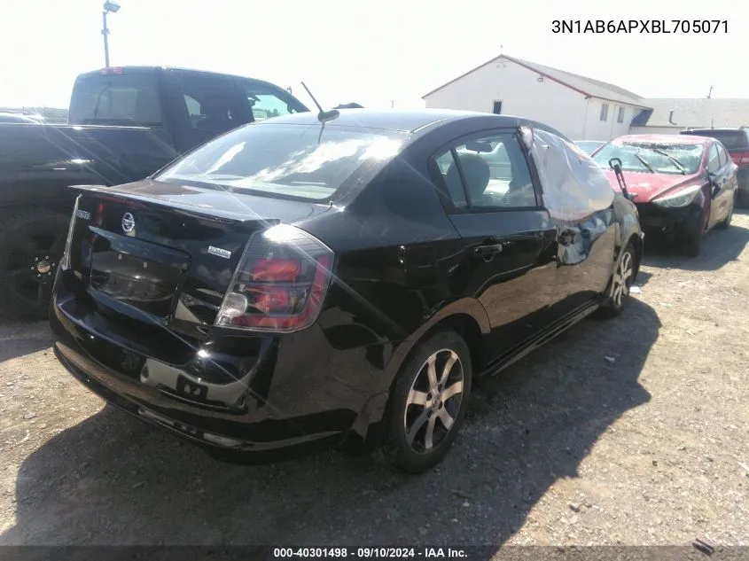 2011 Nissan Sentra 2.0Sr VIN: 3N1AB6APXBL705071 Lot: 40301498