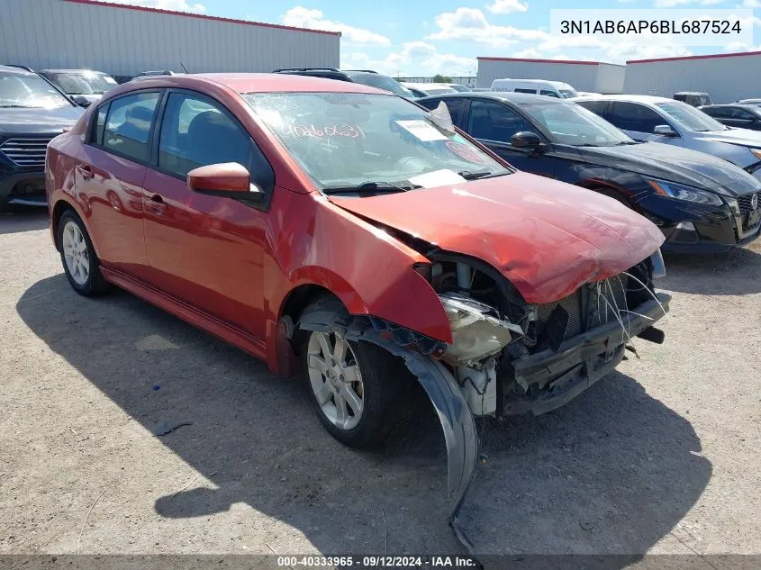 2011 Nissan Sentra 2.0/2.0S/Sr/2.0Sl VIN: 3N1AB6AP6BL687524 Lot: 40333965