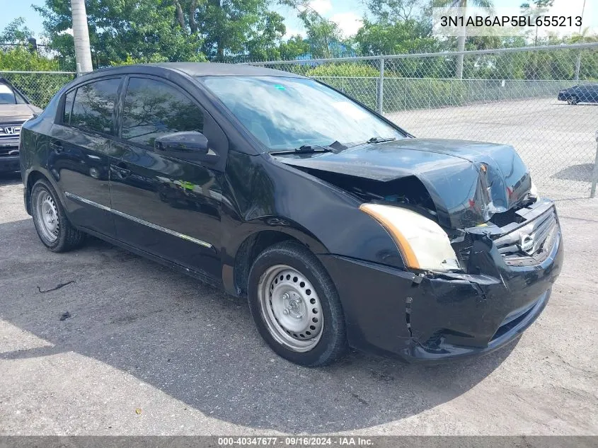 2011 Nissan Sentra 2.0/2.0S/Sr/2.0Sl VIN: 3N1AB6AP5BL655213 Lot: 40347677