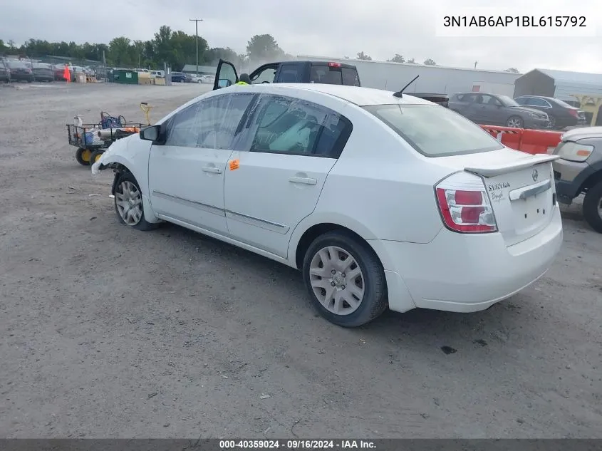 3N1AB6AP1BL615792 2011 Nissan Sentra 2.0S