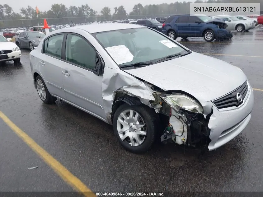 2011 Nissan Sentra 2.0/2.0S/Sr/2.0Sl VIN: 3N1AB6APXBL613121 Lot: 40409846