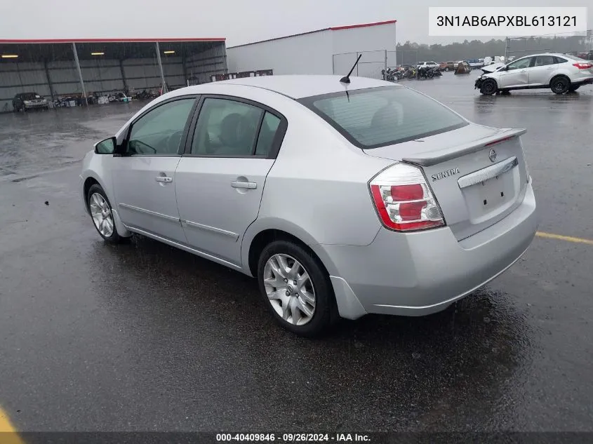 2011 Nissan Sentra 2.0/2.0S/Sr/2.0Sl VIN: 3N1AB6APXBL613121 Lot: 40409846