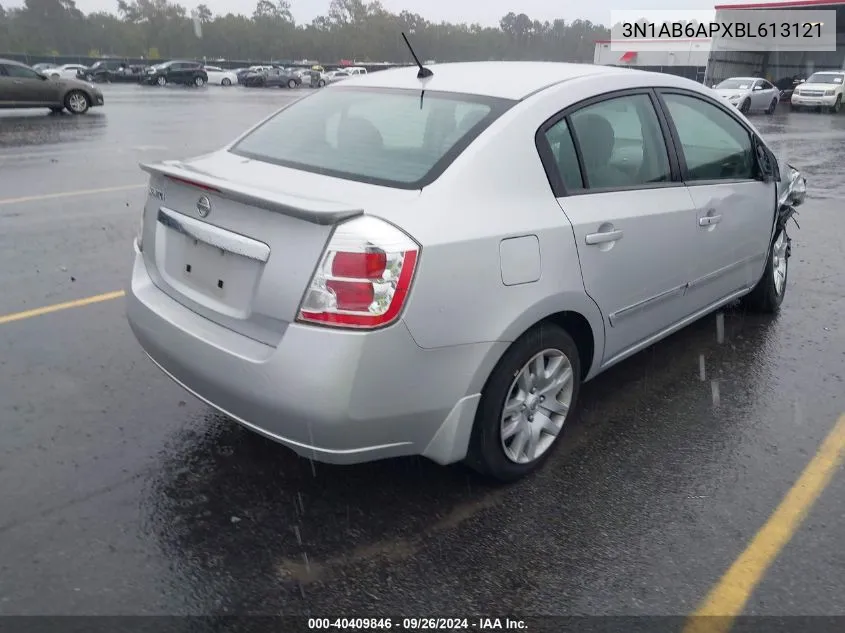 2011 Nissan Sentra 2.0/2.0S/Sr/2.0Sl VIN: 3N1AB6APXBL613121 Lot: 40409846