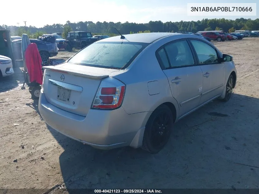 2011 Nissan Sentra 2.0S VIN: 3N1AB6AP0BL710666 Lot: 40421123