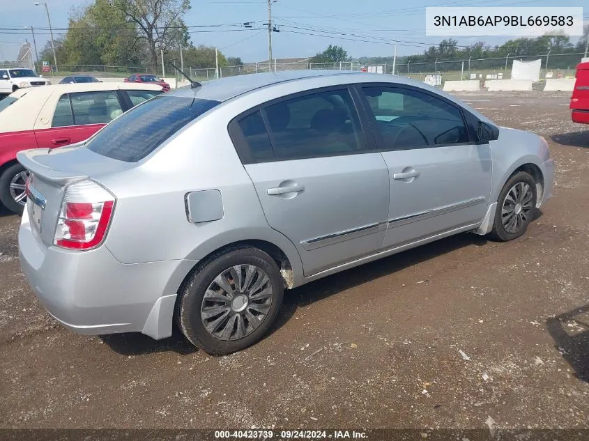 2011 Nissan Sentra 2.0S VIN: 3N1AB6AP9BL669583 Lot: 40423739