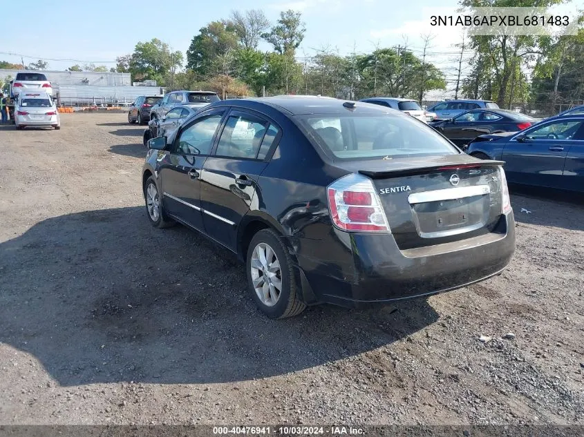 2011 Nissan Sentra 2.0Sl VIN: 3N1AB6APXBL681483 Lot: 40476941