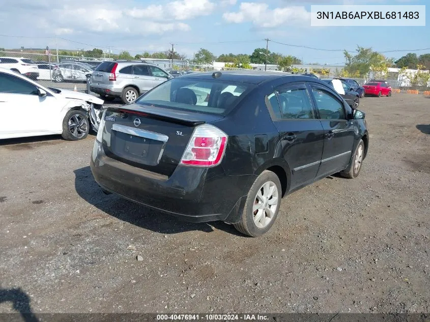 2011 Nissan Sentra 2.0Sl VIN: 3N1AB6APXBL681483 Lot: 40476941