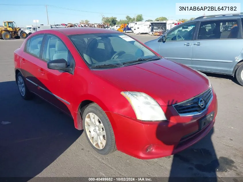 2011 Nissan Sentra 2.0S VIN: 3N1AB6AP2BL647182 Lot: 40499652