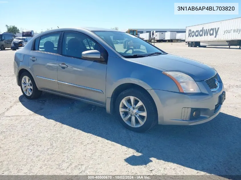 2011 Nissan Sentra 2.0Sl VIN: 3N1AB6AP4BL703820 Lot: 40500670