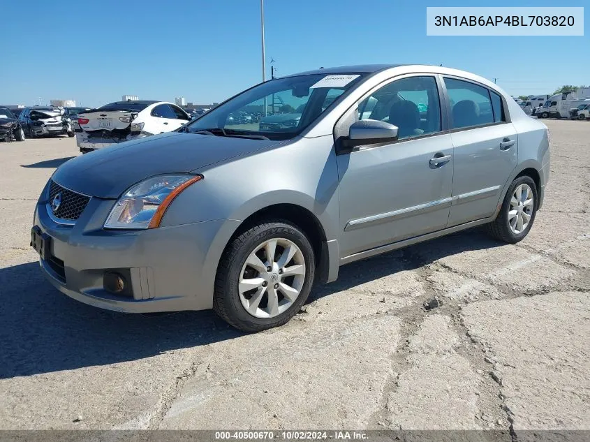 2011 Nissan Sentra 2.0Sl VIN: 3N1AB6AP4BL703820 Lot: 40500670