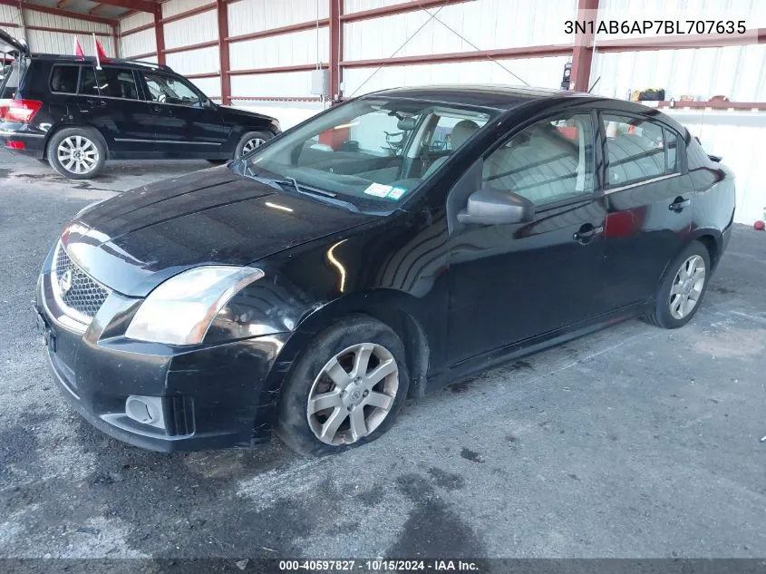 2011 Nissan Sentra 2.0Sr VIN: 3N1AB6AP7BL707635 Lot: 40597827